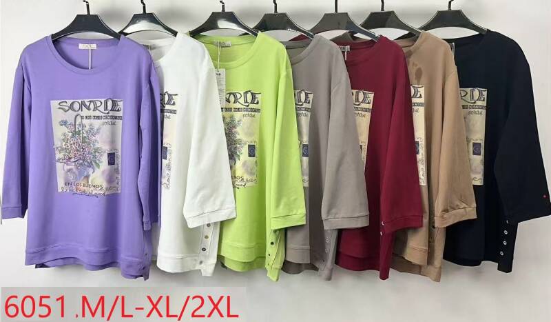 Bluzki damskie Roz M/L-XL-2XL, Mix Kolor Paczka 12 szt
